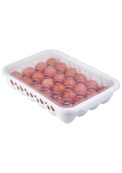 Yumurta Kapalı Saklama Kabı 24'lü Beyaz