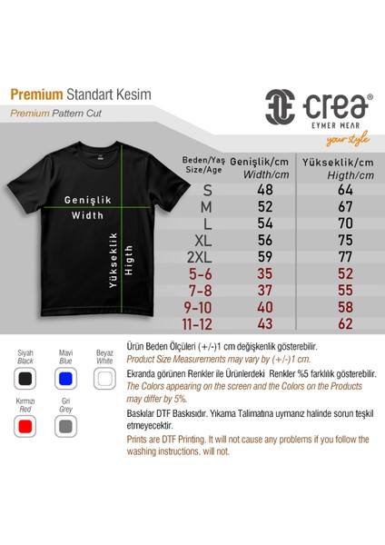 Crea Eymer Wear Hakuna Matata Baskılı Siyah  Tişört