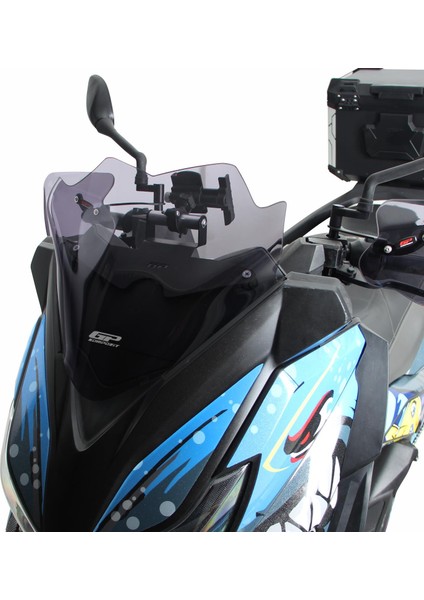 Yamaha XMAX 250 / 400 2014-2017 Uyumlu Spor Ön Cam Füme 35 cm modelleri