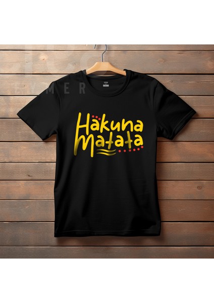 Hakuna Matata Baskılı Siyah Tişört fiyatları