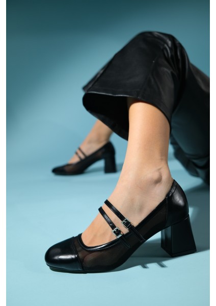 Scots Siyah Kadın Kalın Topuklu Ayakkabı modelleri