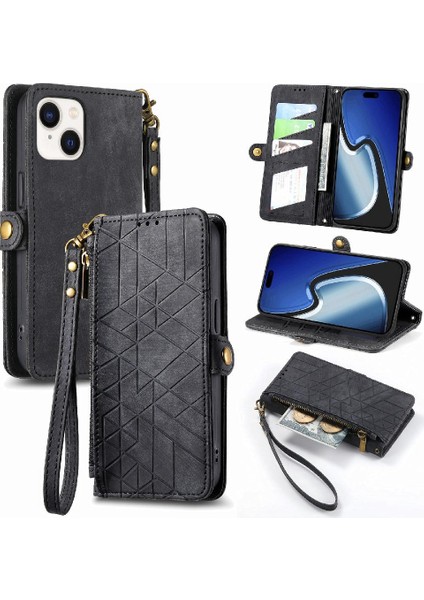 IPhone 15 Için Flip Case Artı Basit Iş Cüzdan Darbeye Kapak Çevirin (Yurt Dışından)