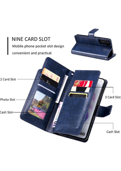 Samsung Galaxy S21 Artı Pu Deri Manyetik Cüzdan Kickstand 9 (Yurt Dışından) fırsatları