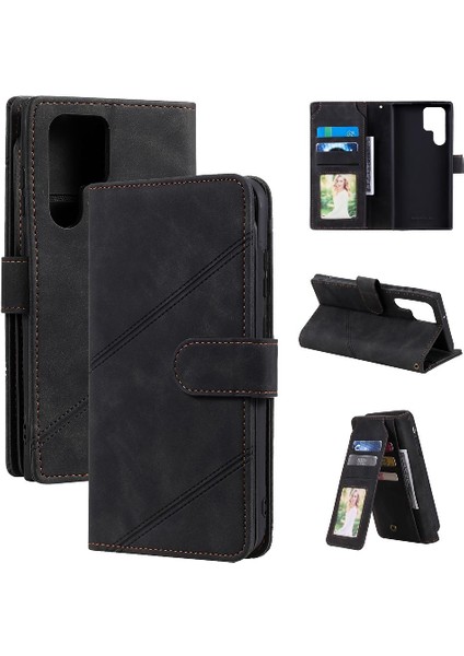 Samsung Galaxy S24 Ultra Cüzdan Kapak Için Kılıf Folio Pu Deri Manyetik (Yurt Dışından)