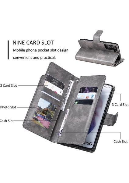 Samsung Galaxy S21 Artı Pu Deri Manyetik Cüzdan Kickstand 9 (Yurt Dışından) indirimleri