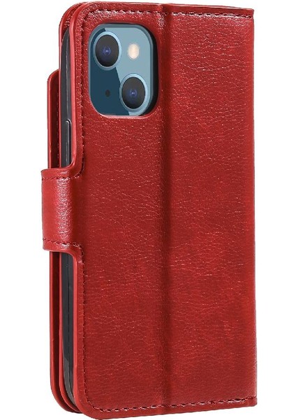 IPhone 15 Için Kılıf Artı Kickstand Pu Deri 9 Kart Yuvaları Cüzdan Manyetik (Yurt Dışından)