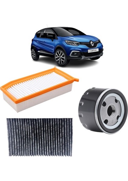 Oto Deposu Renault Captur 3lü Karbon Filtre Bakım Seti 1.5 Dci 2013-2019 SET2054E