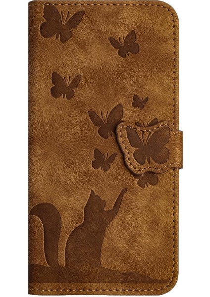 Xiaomi Poco X3/x3 Pro/x3 Nfc Kabartmalı Kelebek Kedi Kart Cebi (Yurt Dışından)