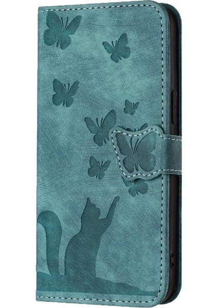 Xiaomi 12T/12T Pro Kabartmalı Kelebek Kedi Kart Cep Flip Folio (Yurt Dışından)