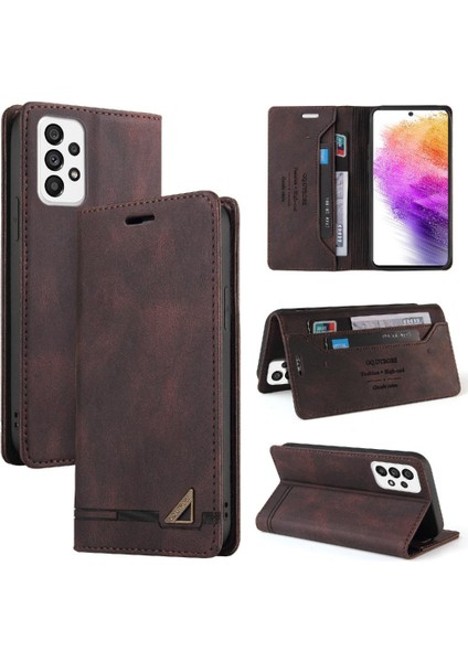 Samsung Galaxy A73 5g Kickstand Premium Deri Iki Kart Yuvaları (Yurt Dışından)