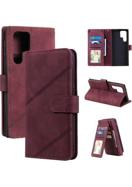 Samsung Galaxy S24 Ultra Cüzdan Kapak Için Kılıf Folio Pu Deri Manyetik (Yurt Dışından)