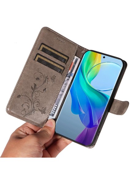Vıvo V29 Lite Kabartmalı Kelebek ve Kart Yuvası Için Kılıf Yüksek Kalite (Yurt Dışından)
