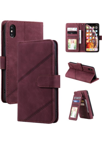 IPhone Xs Max Cüzdan Flip Folio Manyetik Pu Deri Bileklik (Yurt Dışından)