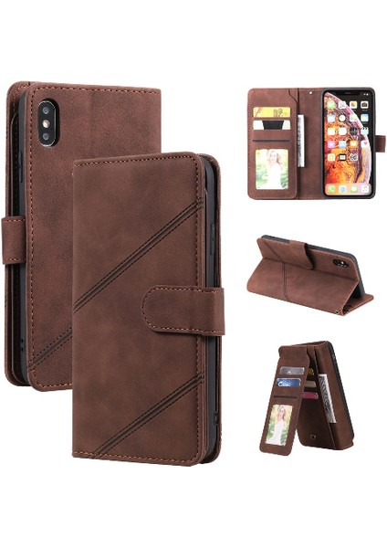 IPhone Xs Max Cüzdan Flip Folio Manyetik Pu Deri Bileklik (Yurt Dışından)