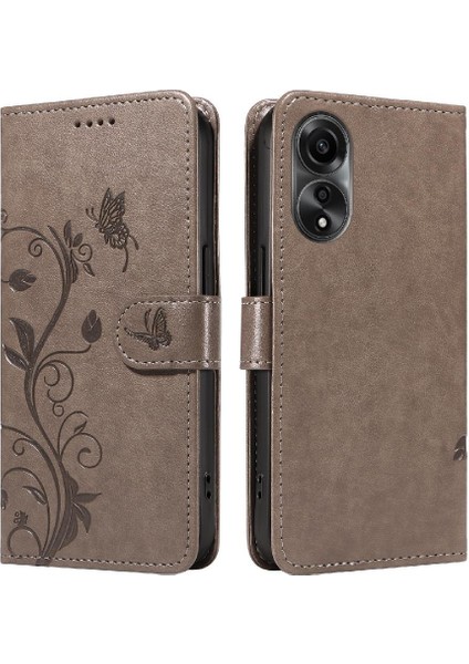 Oppo A78 4g Için Kılıf El Kayışı ile Yüksek Kaliteli Deri Cüzdan Telefon (Yurt Dışından)