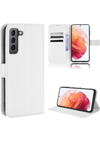 Samsung Galaxy S21 Fe Kart Tutucu Için Kickstand Manyetik Cüzdan Kapak (Yurt Dışından)