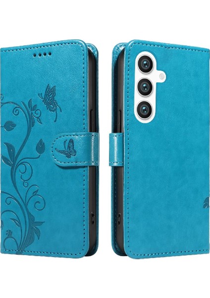Samsung Galaxy S24 Için Kılıf Yüksek Kaliteli Deri ve Kart Yuvası Kabartmalı (Yurt Dışından)