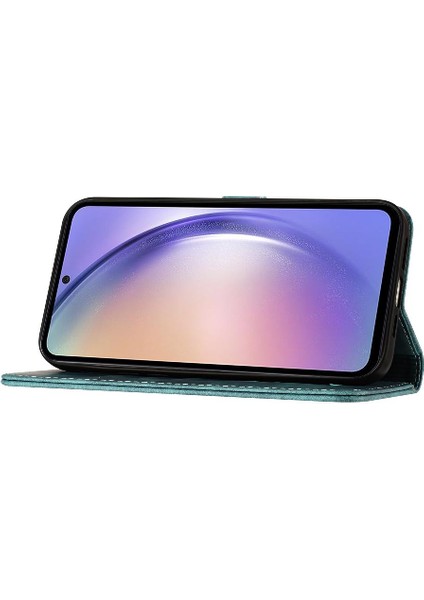 Samsung Galaxy Için Kılıf A52S 5g Cüzdan Kılıf Kabartmalı Kelebek Kedi Kartı (Yurt Dışından)