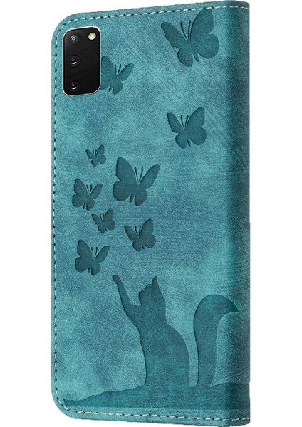 Samsung Galaxy S20 Flip Folio Cüzdan Kılıf Kabartmalı Kelebek (Yurt Dışından)