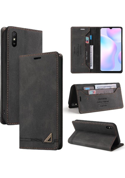 Xıaomı Redmi 9A Iki Kart Yuvaları Için Kılıf Kickstand Premium Deri (Yurt Dışından)
