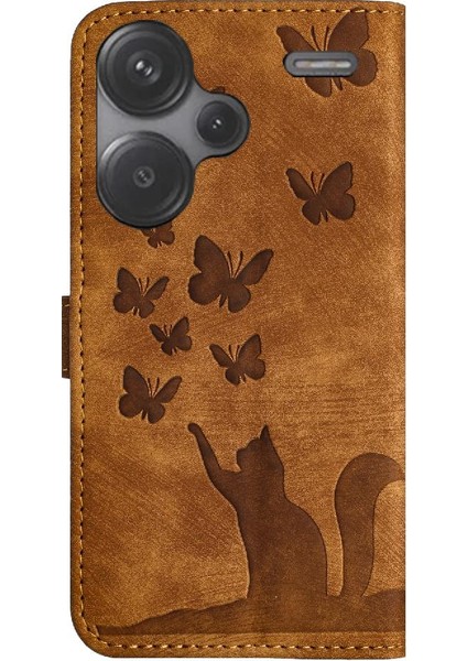 Xiaomi Redmi Için Not 13 Pro Artı Tutucu Kapak Kabartmalı Kelebek (Yurt Dışından)
