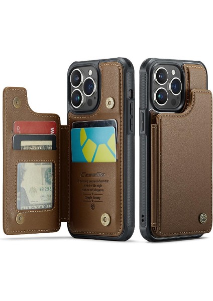 IPhone 14 Pro Kickstand Rfıd Engelleme Kart Tutucu Için Caseme Cüzdan Kılıf (Yurt Dışından)