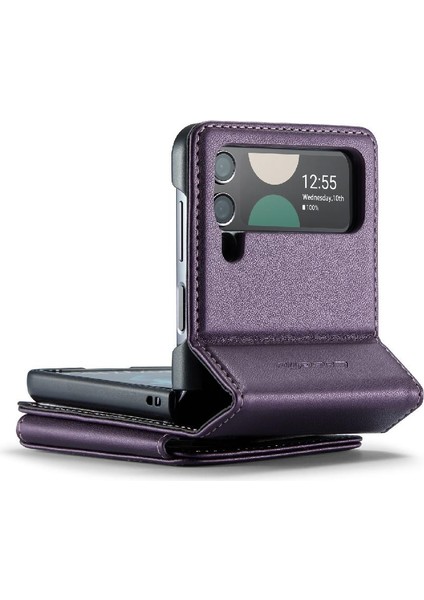 Samsung Galaxy Z Flip 4 5g Kickstand Slim Case Pu Için Caseme Cüzdan Kılıf (Yurt Dışından)