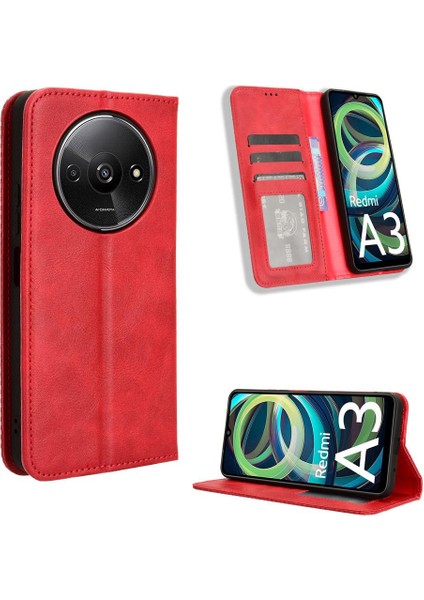 Xiaomi Poco C61 Cüzdan Manyetik Kapatma Pu Deri Kılıf (Yurt Dışından)