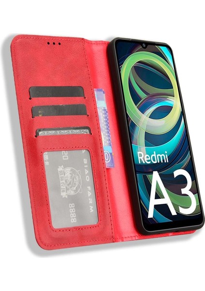 Xiaomi Poco C61 Cüzdan Manyetik Kapatma Pu Deri Kılıf (Yurt Dışından)