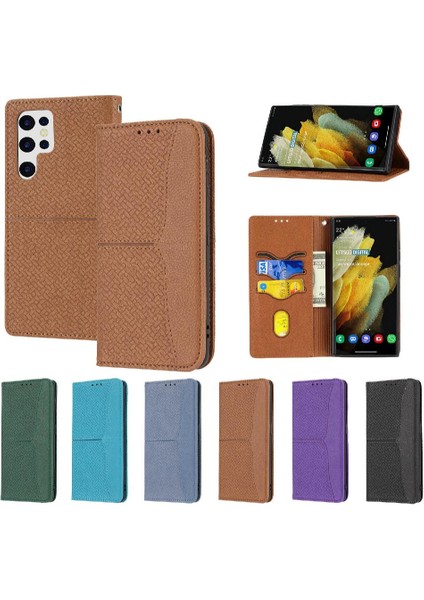 Samsung Galaxy S22 Ultra El Cüzdan Kredi Kartı Tutucu Flip Book Için Kılıf (Yurt Dışından) fırsatları