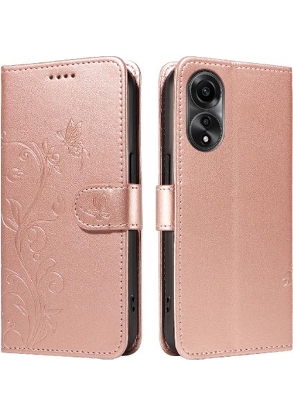 Oppo A78 4g Için Kılıf El Kayışı ile Yüksek Kaliteli Deri Cüzdan Telefon (Yurt Dışından)