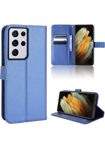 Samsung Galaxy S21 Ultra Kickstand Kart Tutucu Kapak Manyetik (Yurt Dışından)