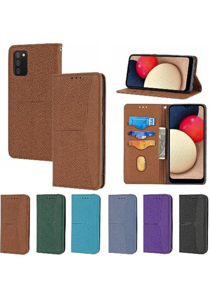Samsung Galaxy A02S Kredi Kartı Tutucu Pu Deri Kapak Flip Book Için Kılıf (Yurt Dışından)
