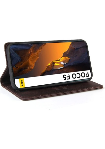 Xiaomi Poco F5 5g Için Iki Kart Yuvaları Premium Deri Kickstand (Yurt Dışından)