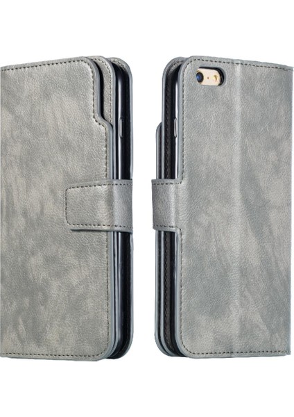 IPhone 6 Için Kılıf Artı/6s Artı 9 Kart Yuvaları Kickstand Cüzdan Manyetik Pu (Yurt Dışından) fırsatları