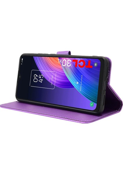 Tcl 30 Xl Kapak Için Kılıf Kickstand Kart Tutucu Manyetik Cüzdan (Yurt Dışından)