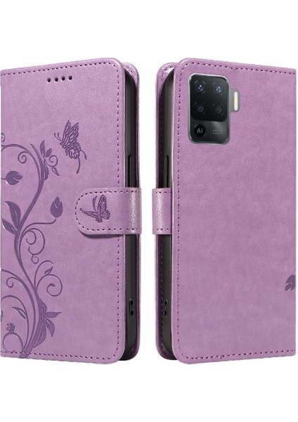 Oppo A94 4g/oppo 5f Kabartmalı Kelebek El Kayışı ile Yüksek ve (Yurt Dışından)