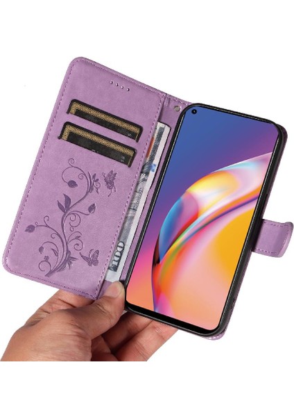 Oppo A94 4g/oppo 5f Kabartmalı Kelebek El Kayışı ile Yüksek ve (Yurt Dışından) indirimleri