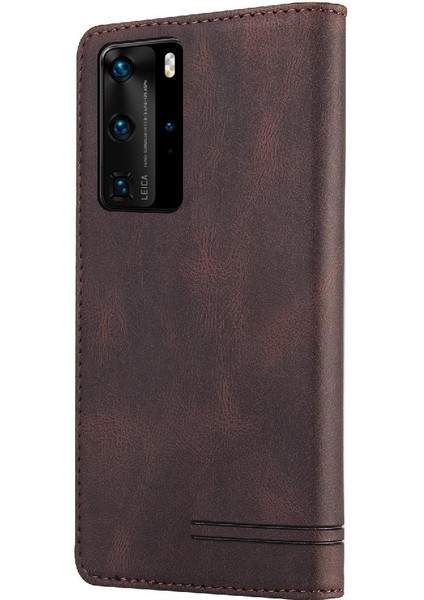 BDT Market Huawei P40 Pro Premium Deri Iki Kart Yuvaları Kickstand Premium (Yurt Dışından)