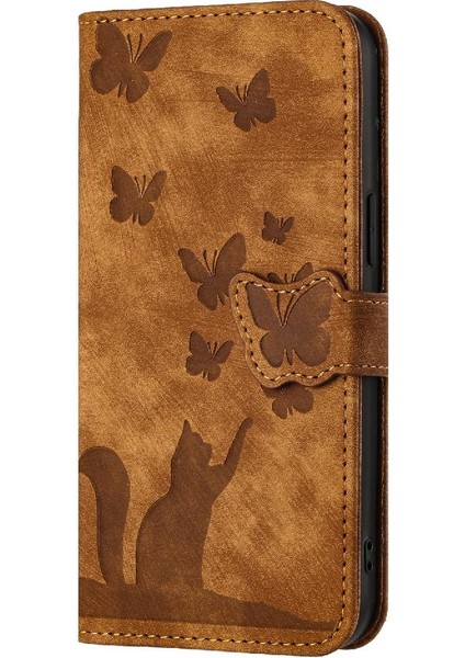Xiaomi Redmi A3 Kart Cep Flip Folio Kabartmalı Kelebek Kedi (Yurt Dışından) modelleri