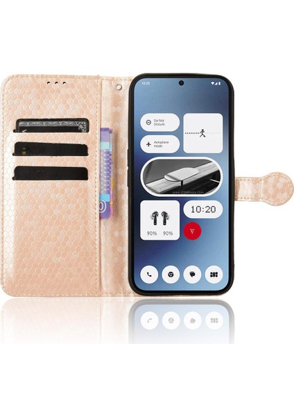 Nothing Kılıf Telefon 2A Geometrik Desen Deri Cüzdan Kapak Manyetik (Yurt Dışından)