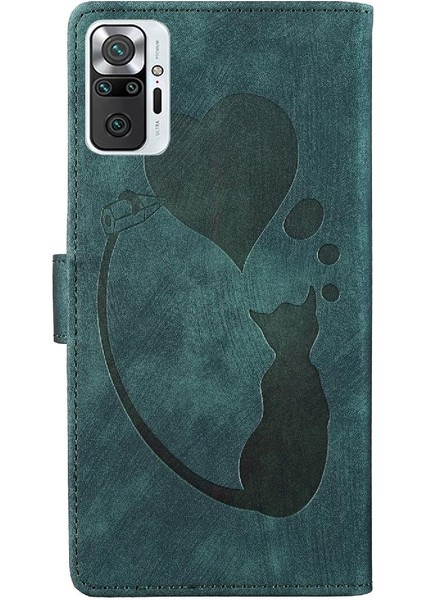 Xiaomi Redmi Için Not 10 Pro Artı Kabartmalı Sevimli Kedi Flip Folio Kart (Yurt Dışından)