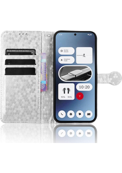 Nothing Kılıf Telefon 2A Geometrik Desen Deri Cüzdan Kapak Manyetik (Yurt Dışından)