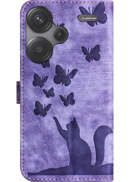 Xiaomi Redmi Için Not 13 Pro Artı Tutucu Kapak Kabartmalı Kelebek (Yurt Dışından) modelleri