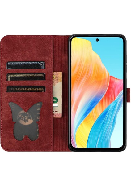 Oppo A58 4g Için Kılıf Cüzdan Kılıf Tutucu Kapak Kabartmalı Kelebek Kedi (Yurt Dışından) indirimleri