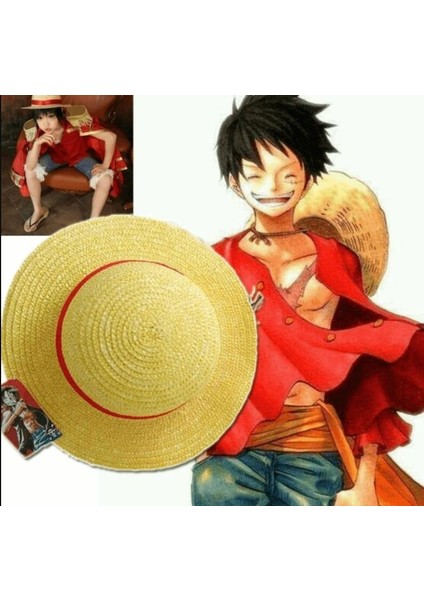 Anime One Piece - Luffy Hasır Şapka