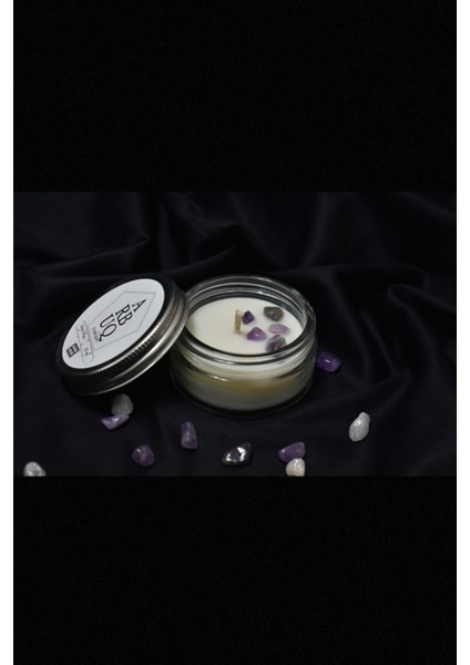 Kapaklı Küçük Cam Kavanoz Mum 50ml Kokusuz Beyaz Renkli-%100 Doğal Soya Wax