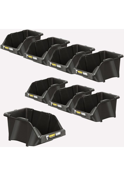 8'li Duvar Tipi Avadanlık Seti Siyah