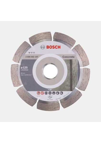 Elmas Kesme Diski Beton Için 125 mm
