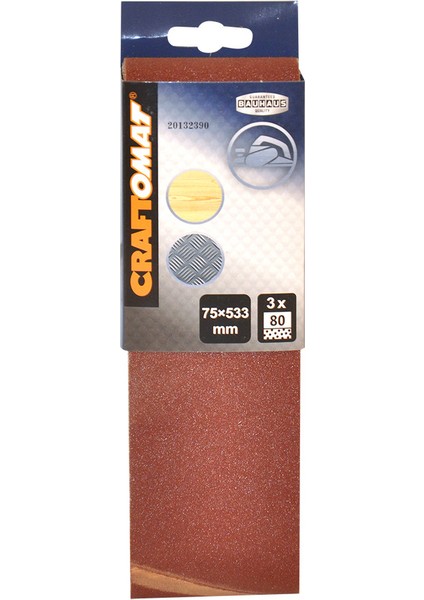 3'lü 75X533 mm Zımpara Bandı